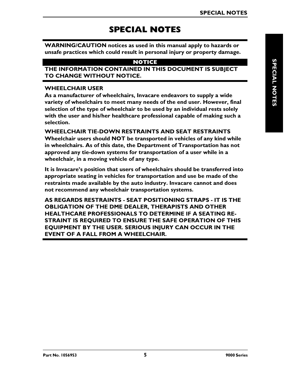 Invacare 9000 XT User Manual | Page 5 / 60