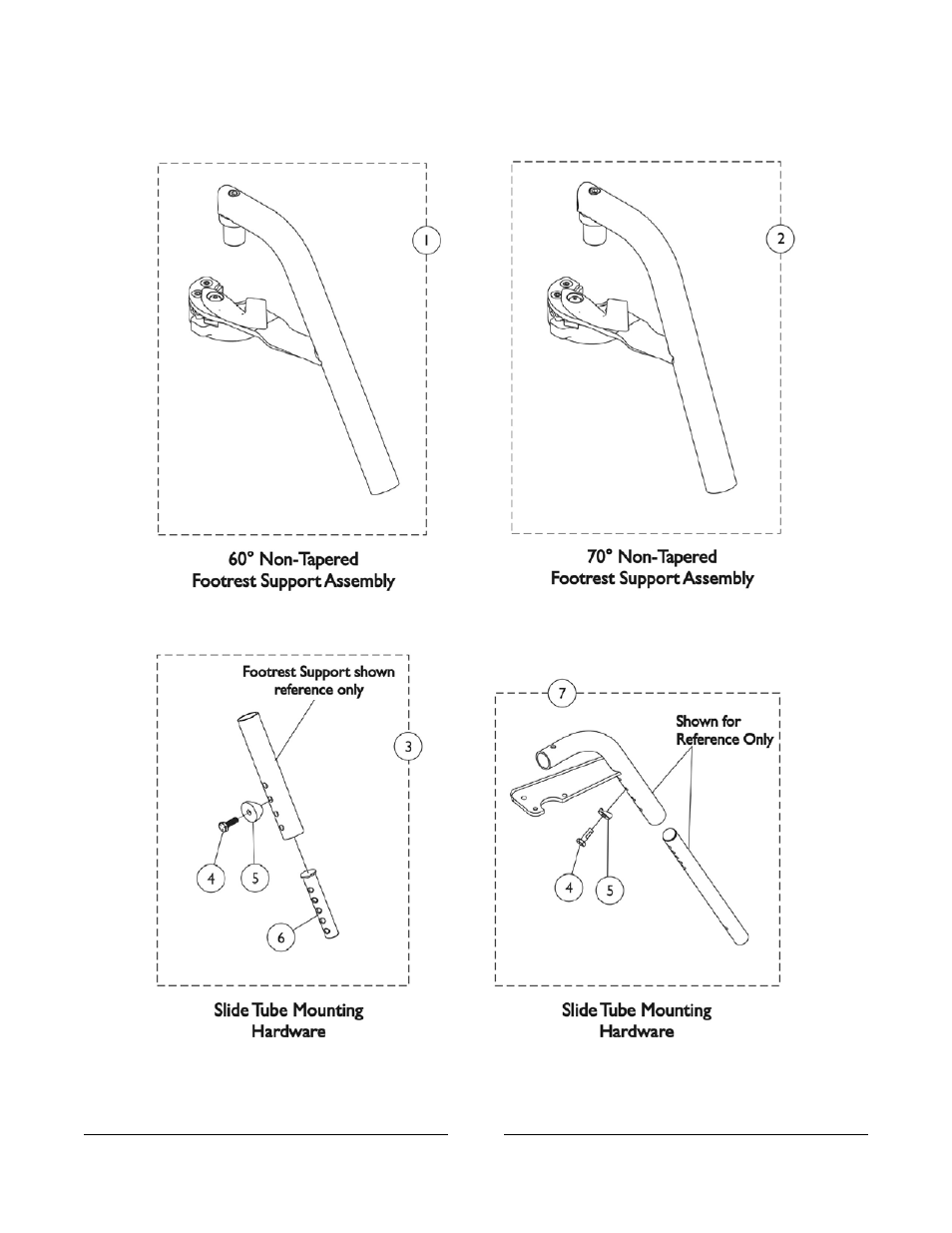 Footrest support assemblies | Invacare AX3 User Manual | Page 33 / 56