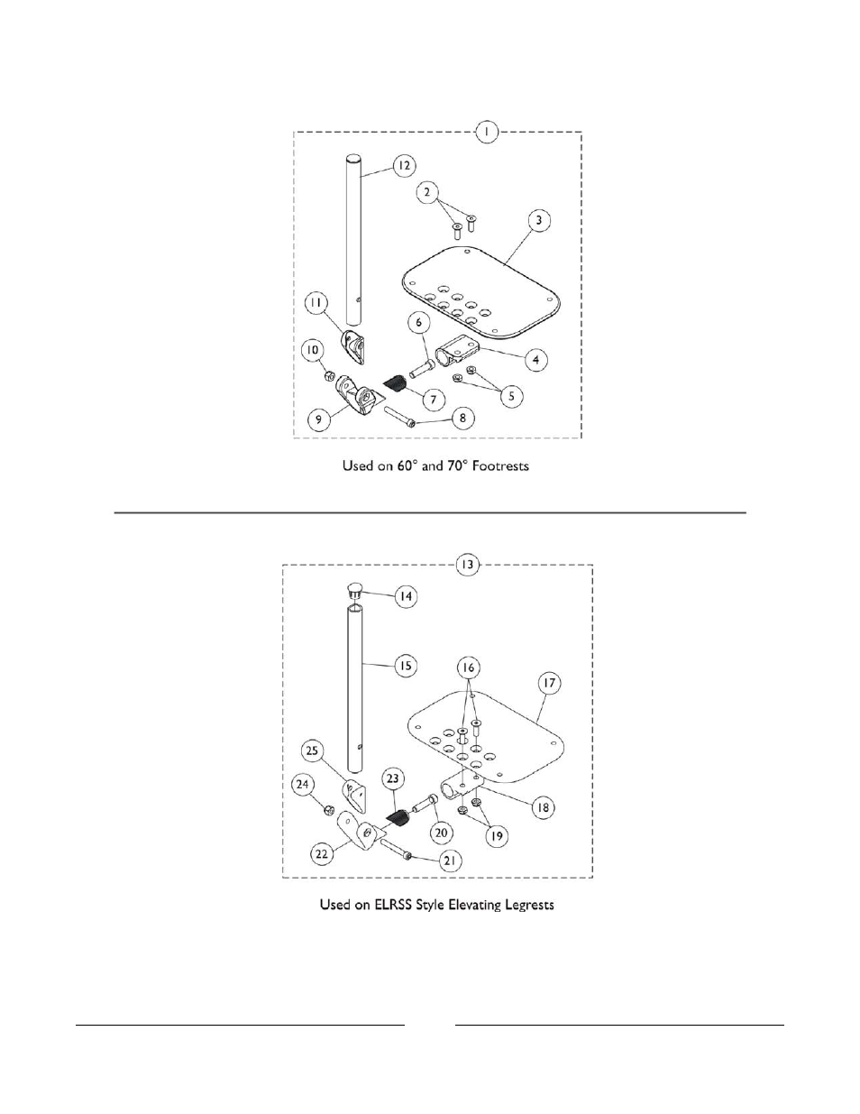 Adjustable angle footplate assemblies - at5543 | Invacare AX3 User Manual | Page 41 / 56