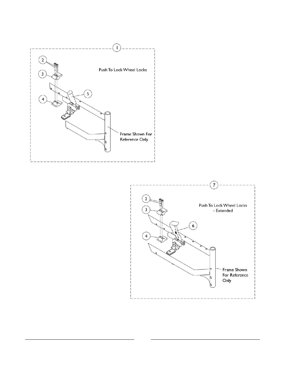 Wheel locks - push to lock & push to lock extended | Invacare AX3 User Manual | Page 50 / 56