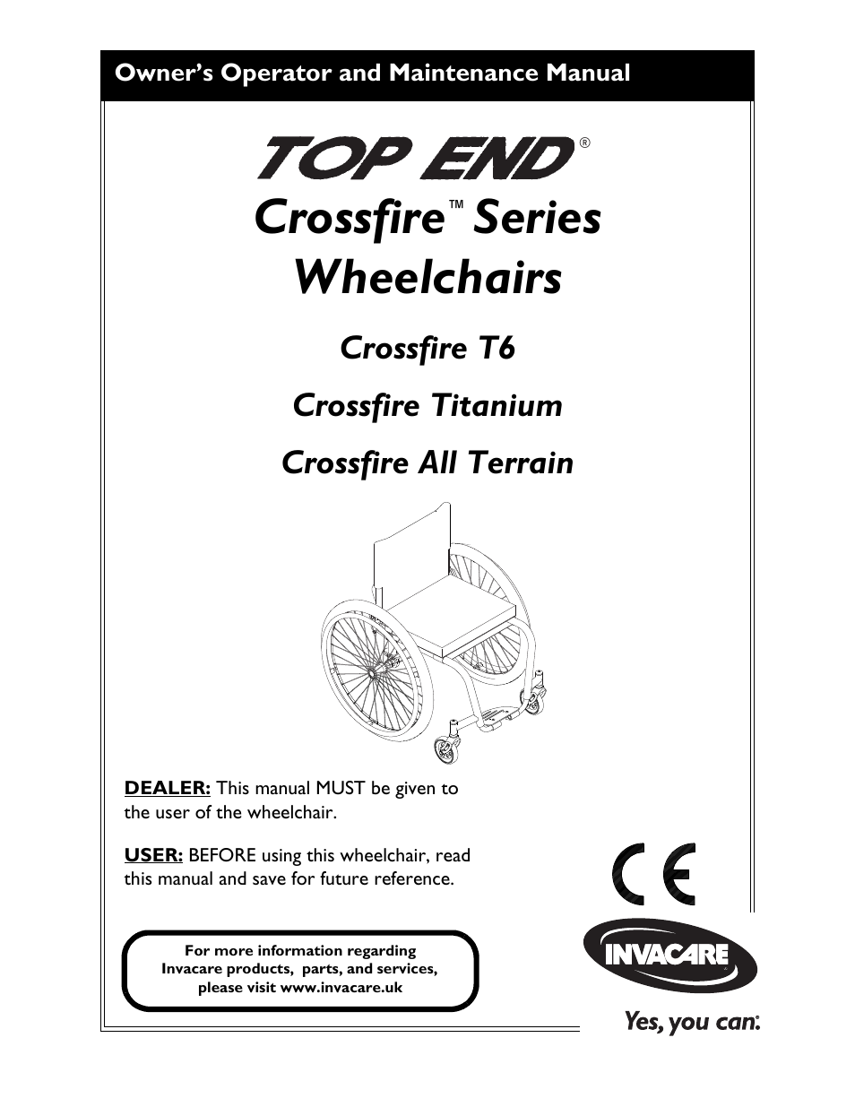 Invacare CROSSFIRE T6 User Manual | 60 pages