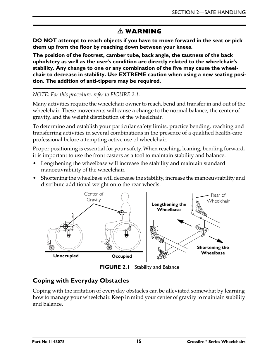 Ƽ warning, Coping with everyday obstacles | Invacare CROSSFIRE T6 User Manual | Page 15 / 60