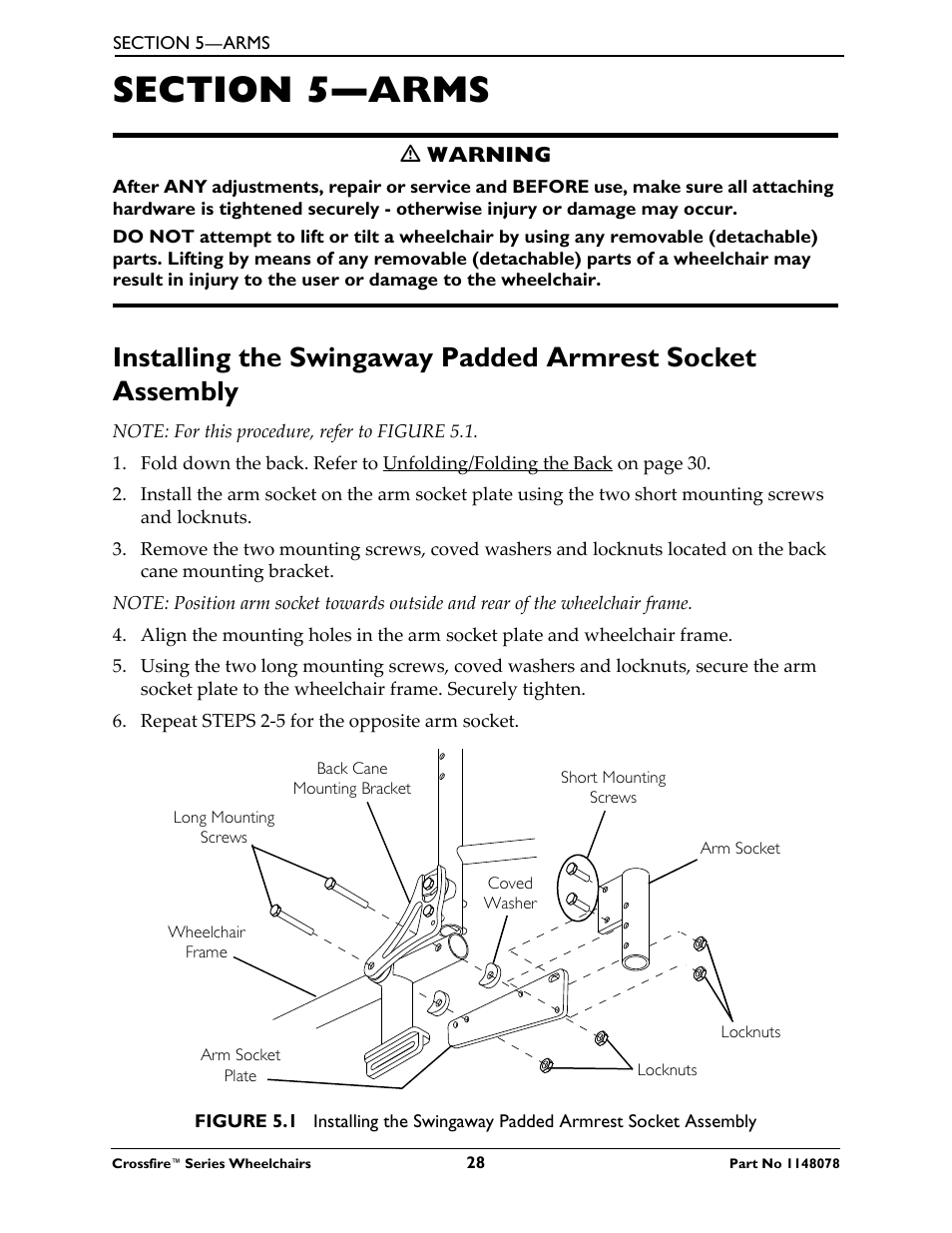 Invacare CROSSFIRE T6 User Manual | Page 28 / 60