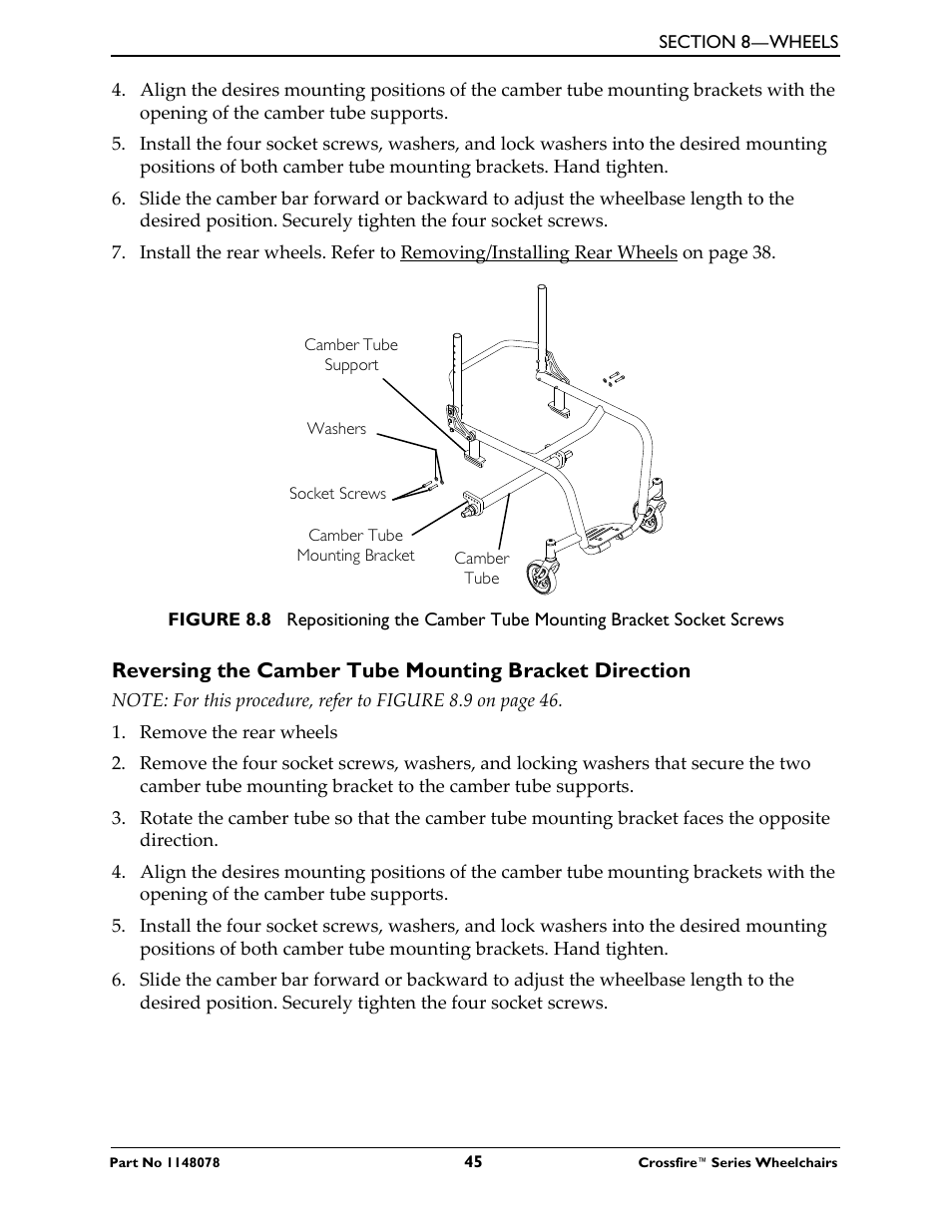 Invacare CROSSFIRE T6 User Manual | Page 45 / 60