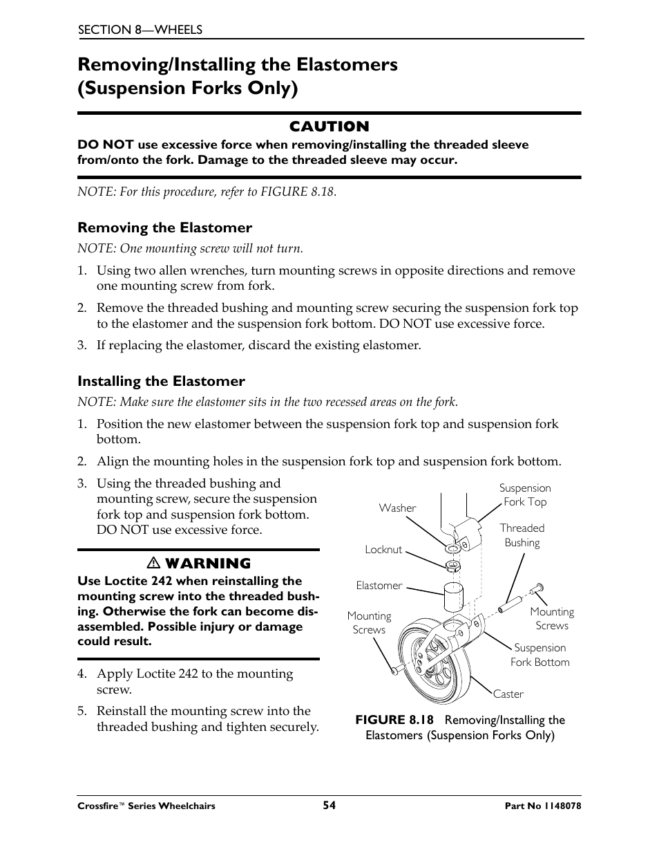 Invacare CROSSFIRE T6 User Manual | Page 54 / 60