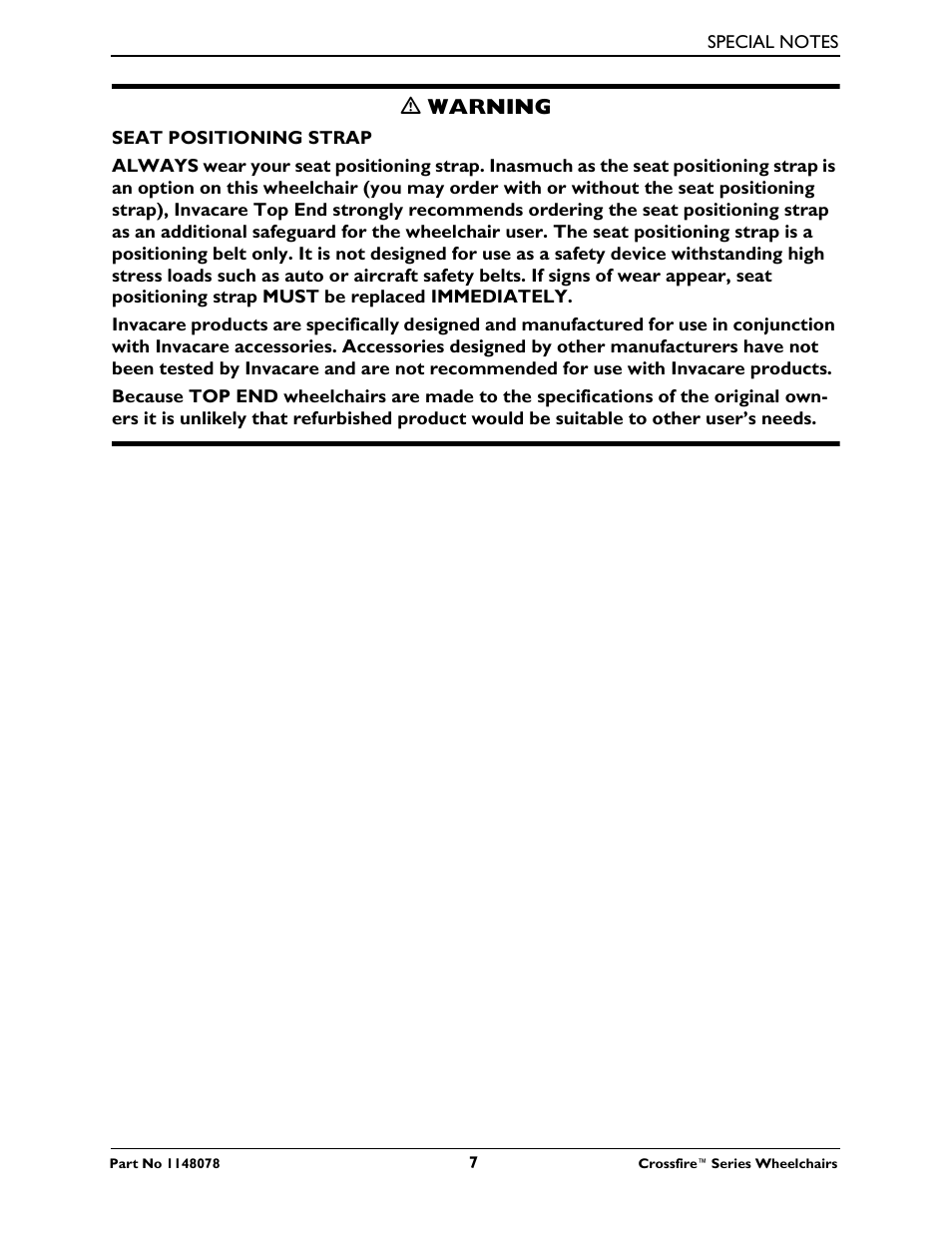 Invacare CROSSFIRE T6 User Manual | Page 7 / 60