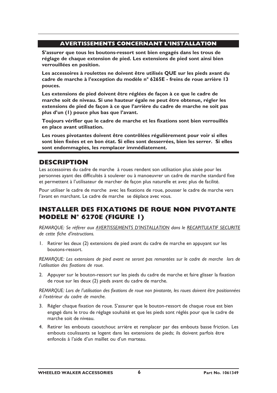 Description | Invacare 6267E User Manual | Page 6 / 20