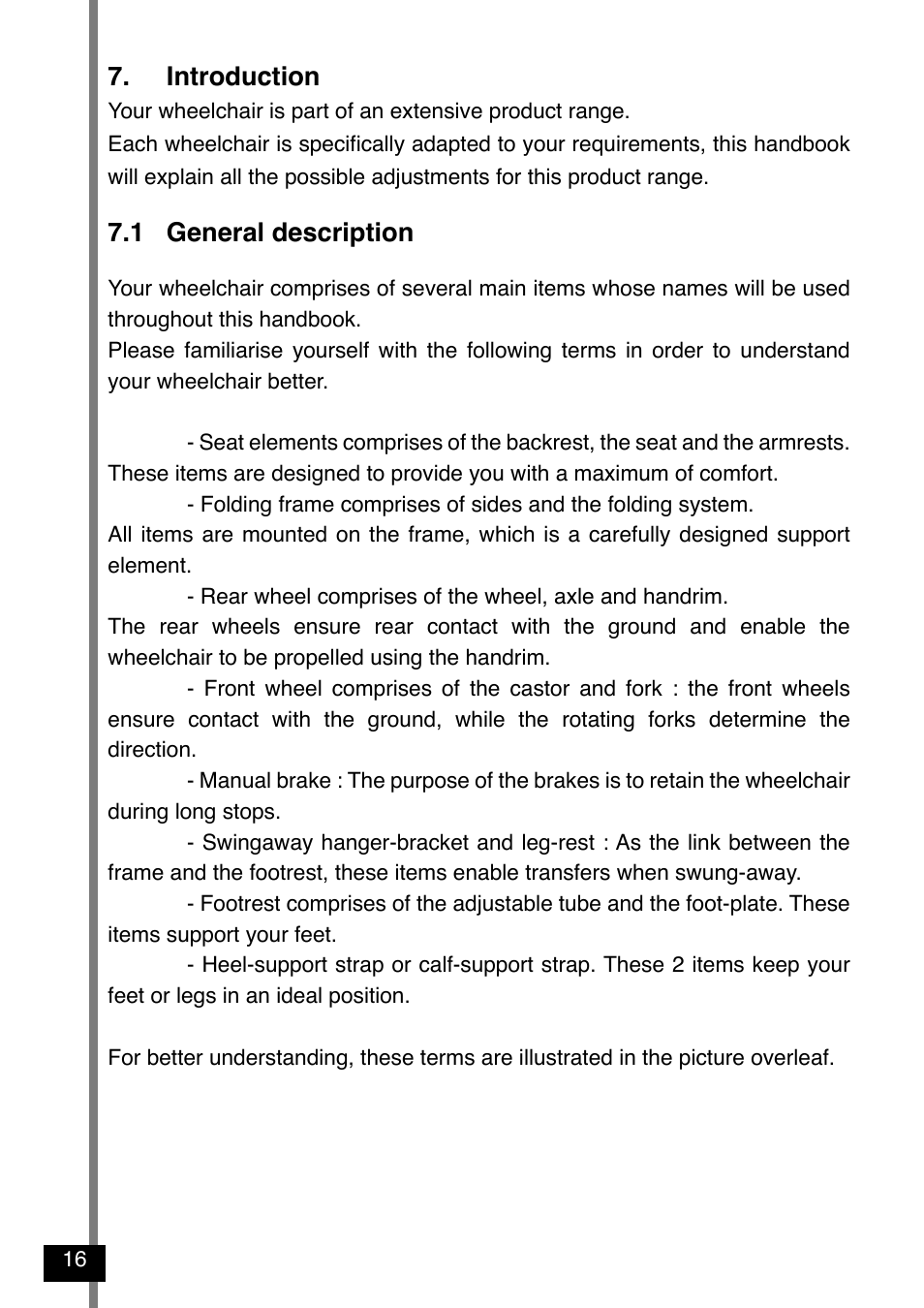 Introduction, 1 general description | Invacare Variance Plus User Manual | Page 18 / 36