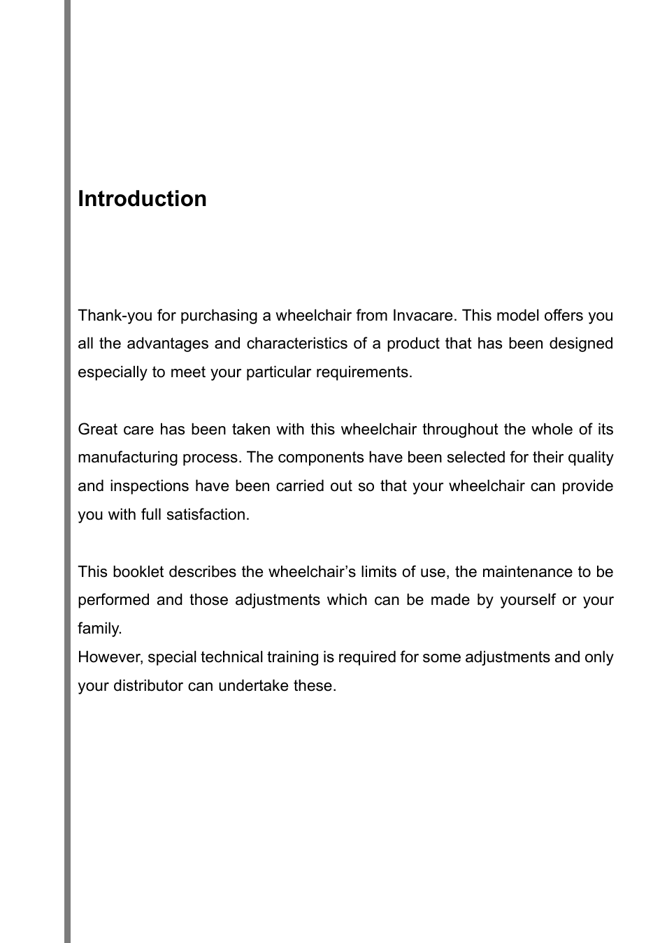 Introduction | Invacare Variance Plus User Manual | Page 2 / 36