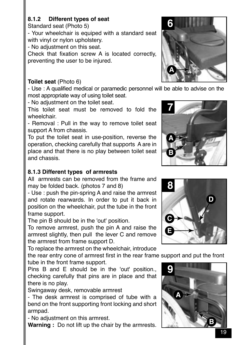 Invacare Variance Plus User Manual | Page 21 / 36