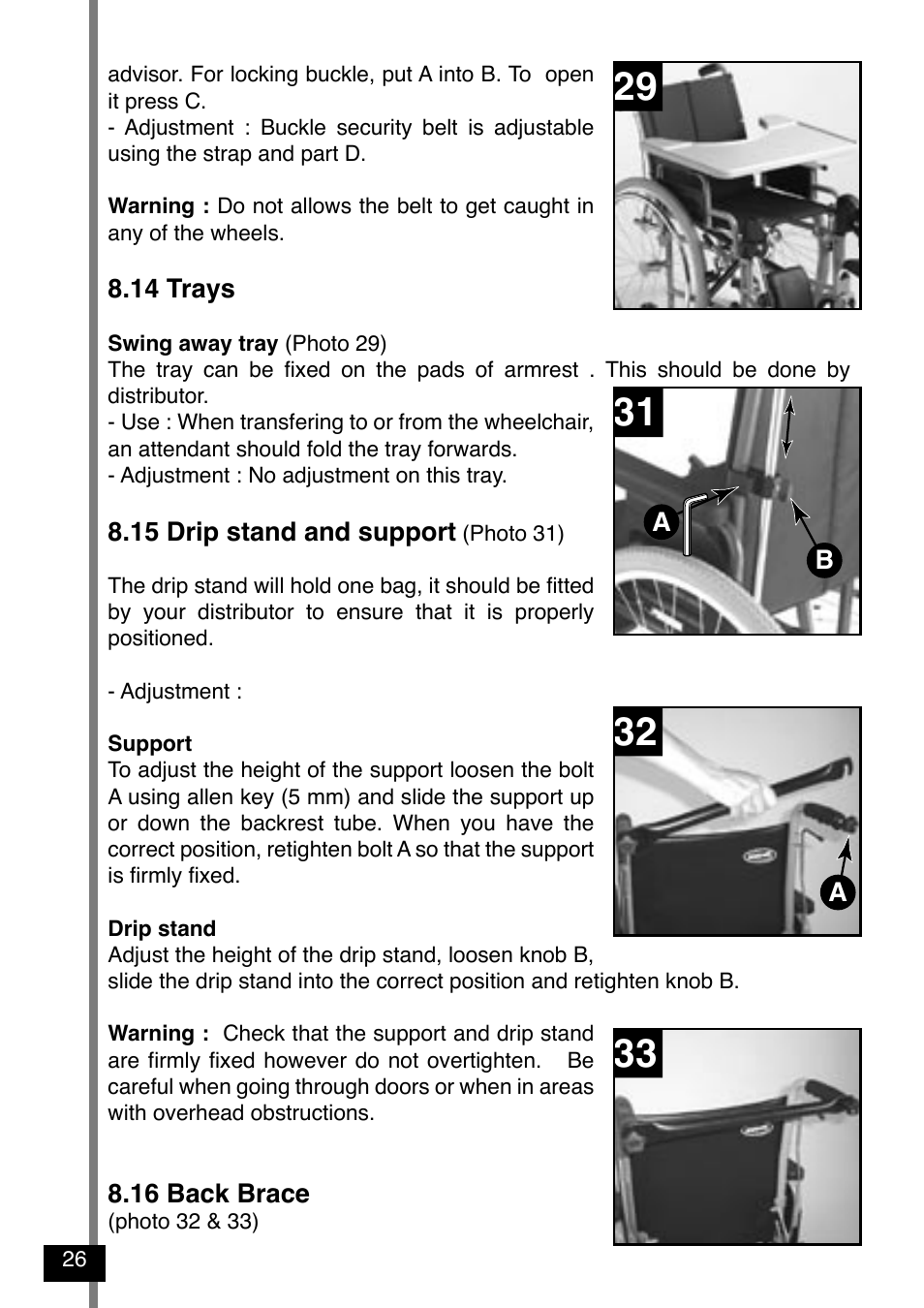 Invacare Variance Plus User Manual | Page 28 / 36