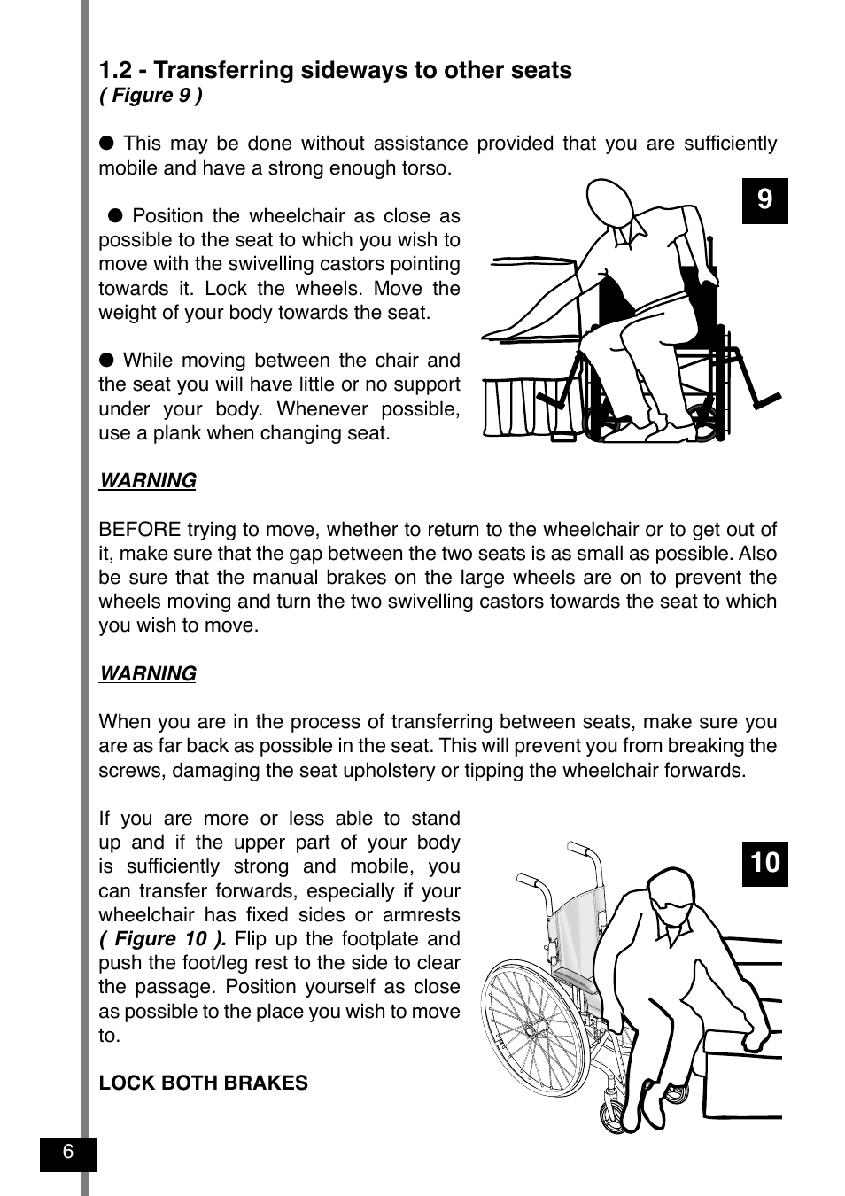 2 - transferring sideways to other seats | Invacare Variance Plus User Manual | Page 8 / 36