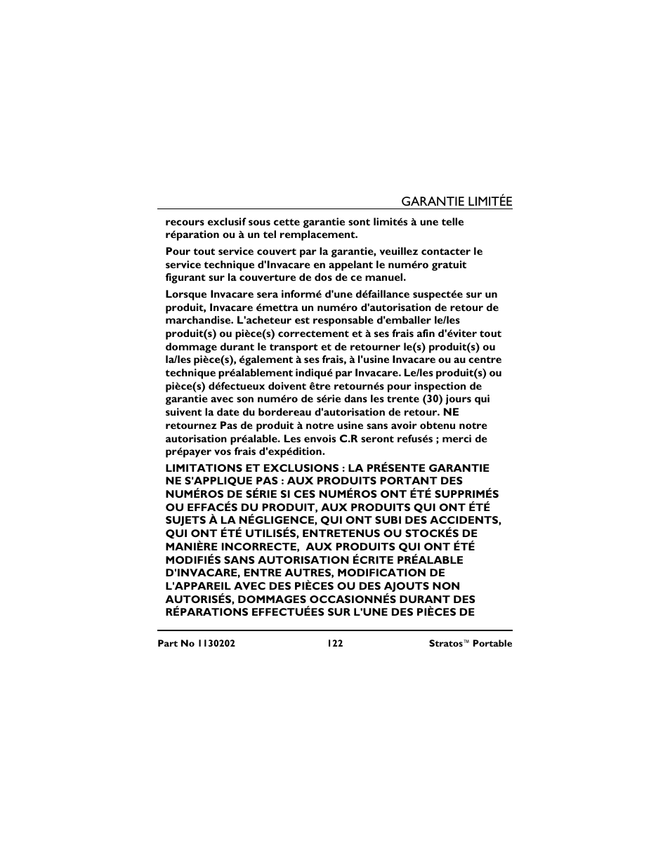 Invacare IRC 1720 User Manual | Page 122 / 124