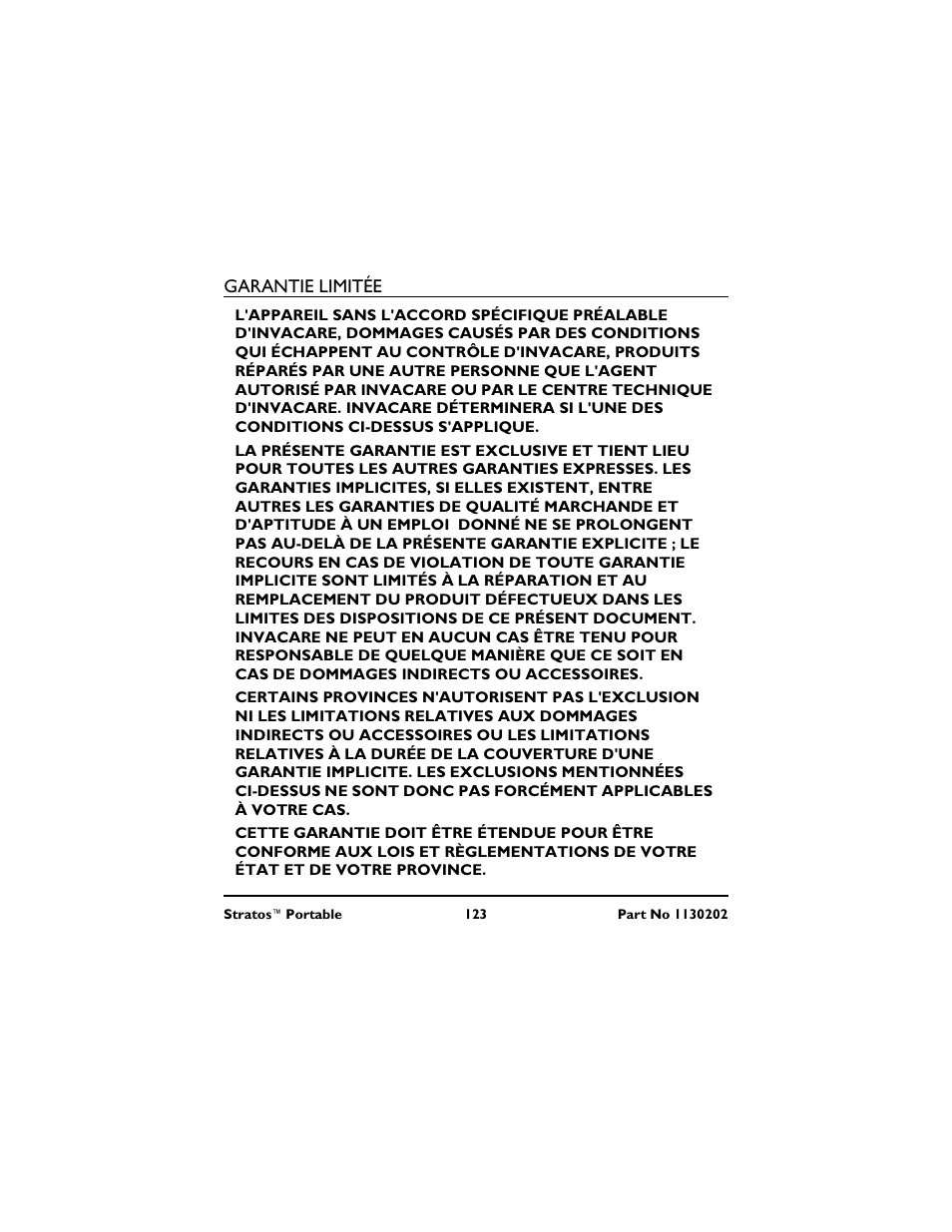 Invacare IRC 1720 User Manual | Page 123 / 124