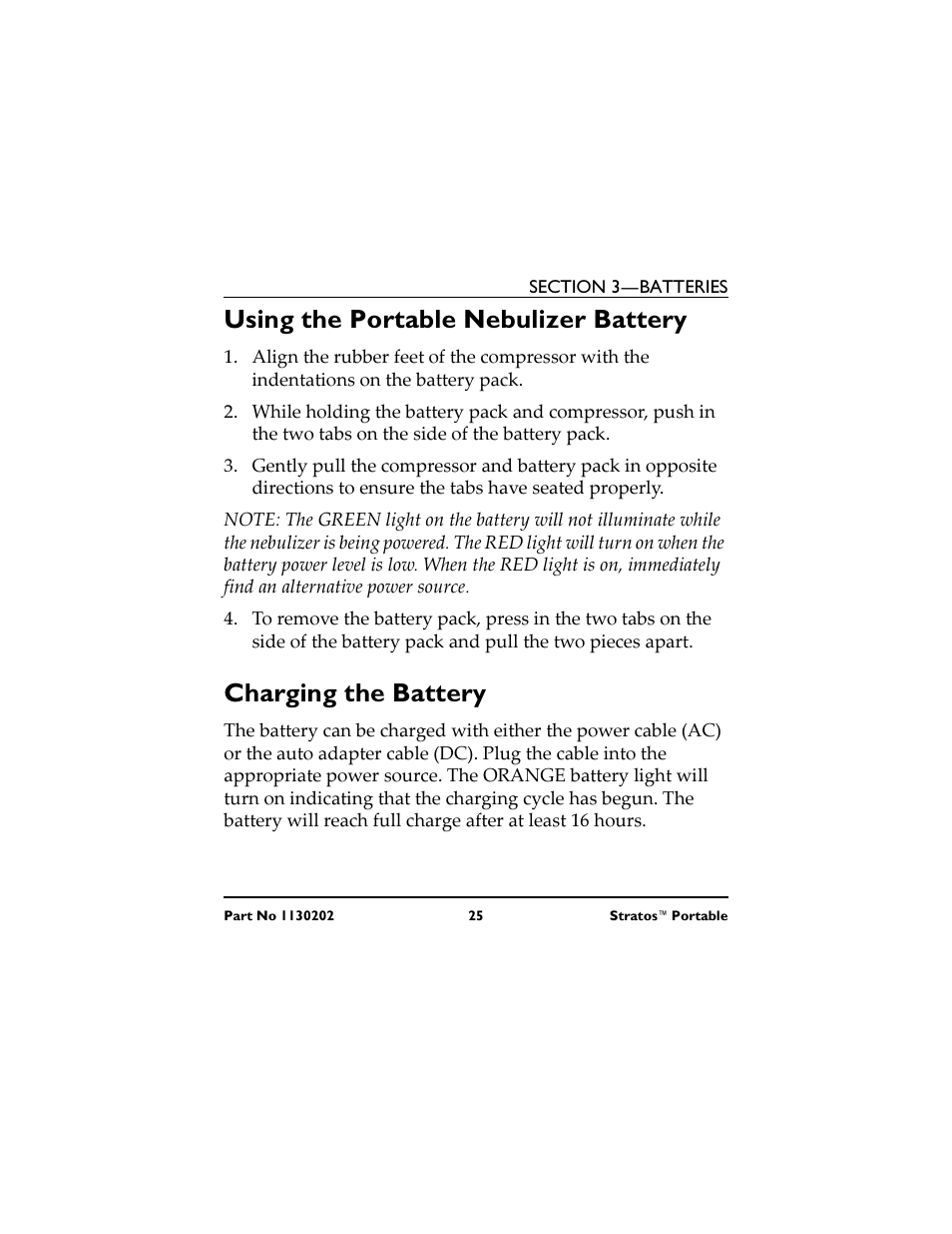 Using the portable nebulizer battery, Charging the battery, Carga | Utilisation de la batterie du nébuliseur portable, Chargement de la batterie | Invacare IRC 1720 User Manual | Page 25 / 124