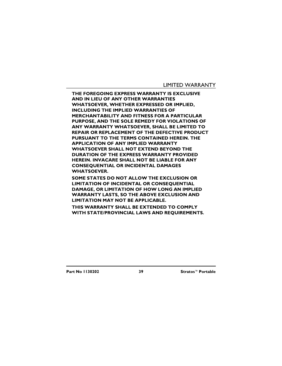 Invacare IRC 1720 User Manual | Page 39 / 124