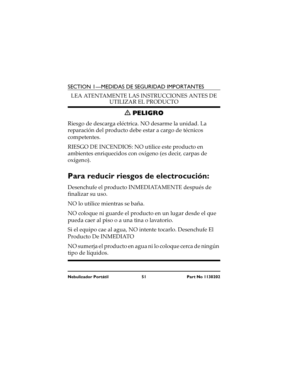 Para reducir riesgos de electrocución, Pour réduire le risque d’électrocution | Invacare IRC 1720 User Manual | Page 51 / 124