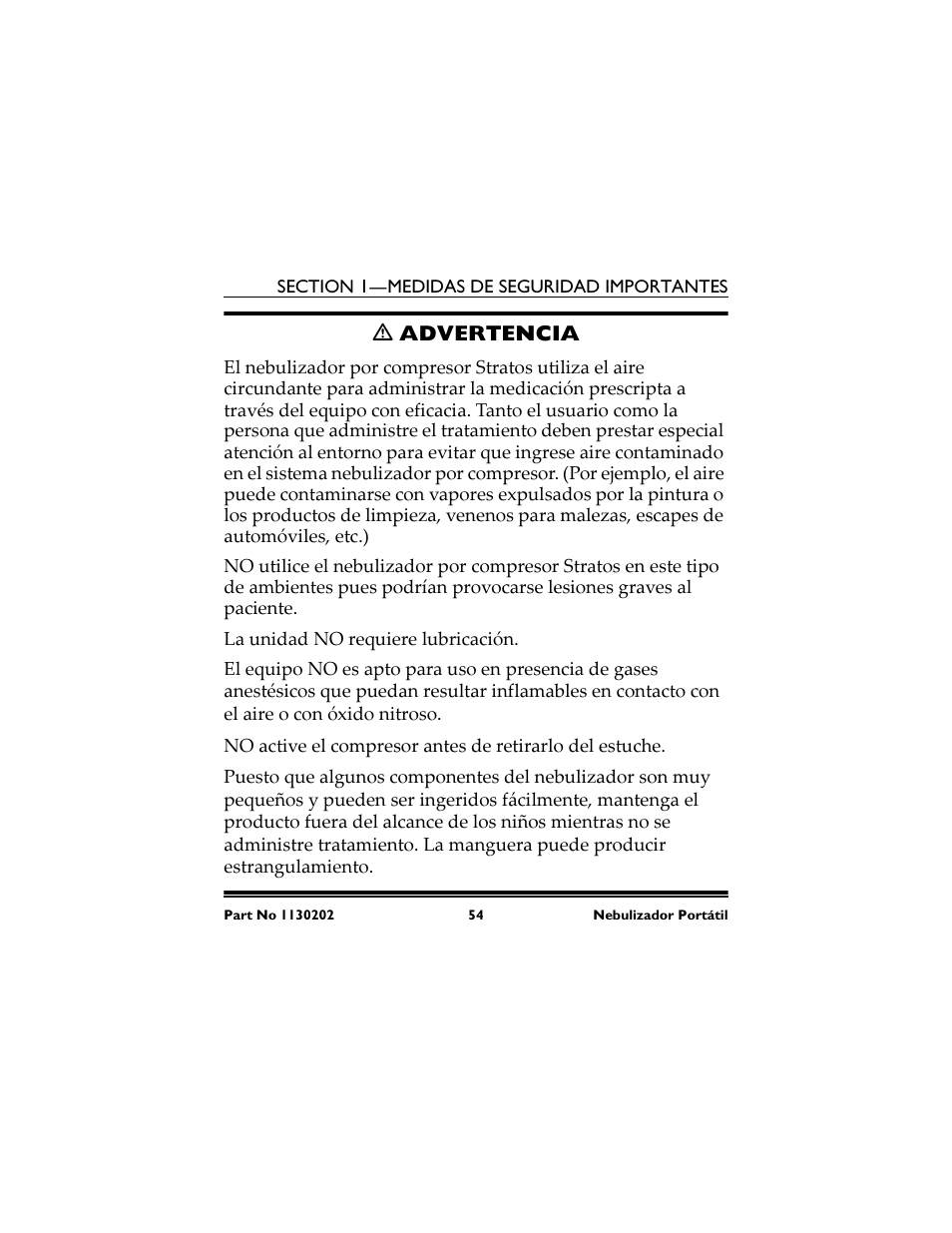 M advertencia | Invacare IRC 1720 User Manual | Page 54 / 124