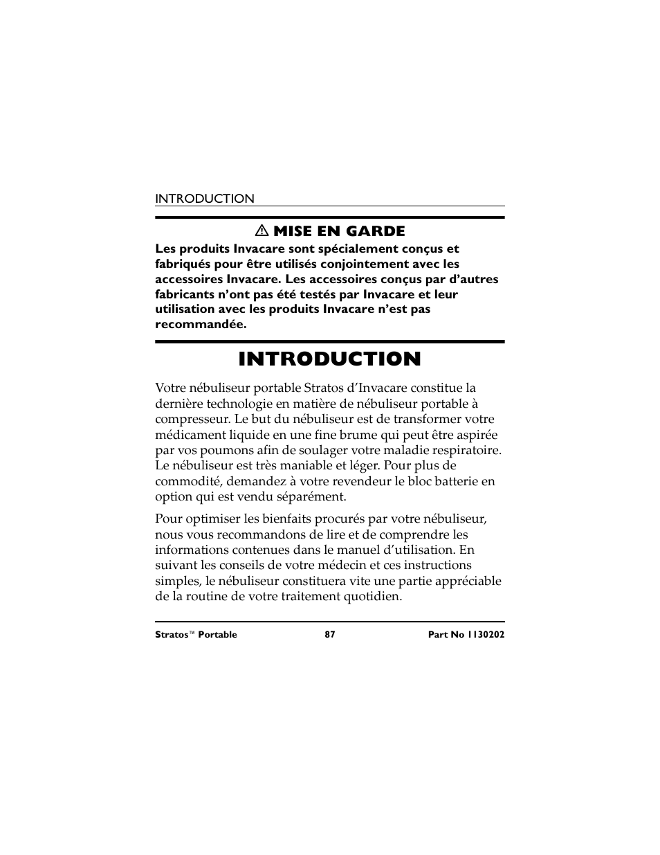 Introduction | Invacare IRC 1720 User Manual | Page 87 / 124