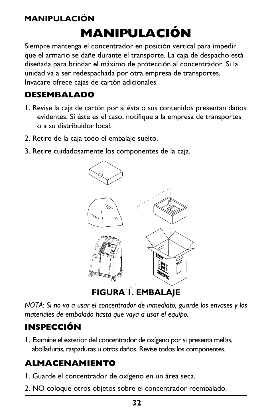 Manipulación | Invacare IRC5LXO2 User Manual | Page 32 / 44