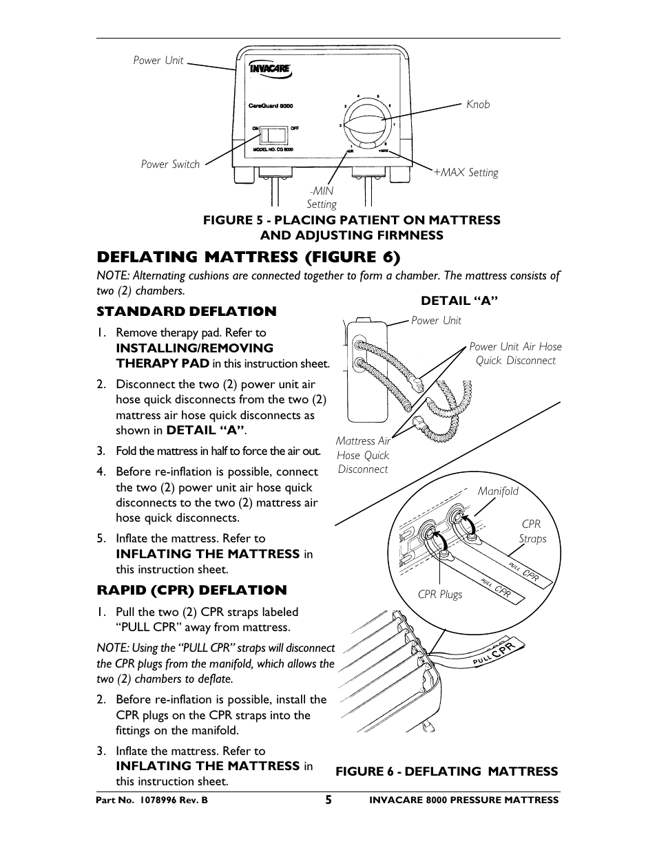 Deflating mattress (figure 6) | Invacare CG8000 User Manual | Page 5 / 8