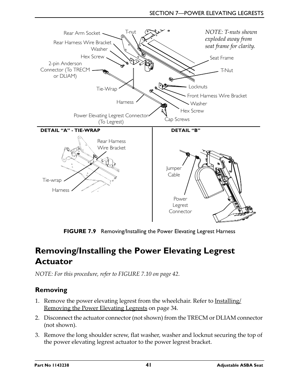 Removing | Invacare Adjustable ASBA Seat User Manual | Page 41 / 76