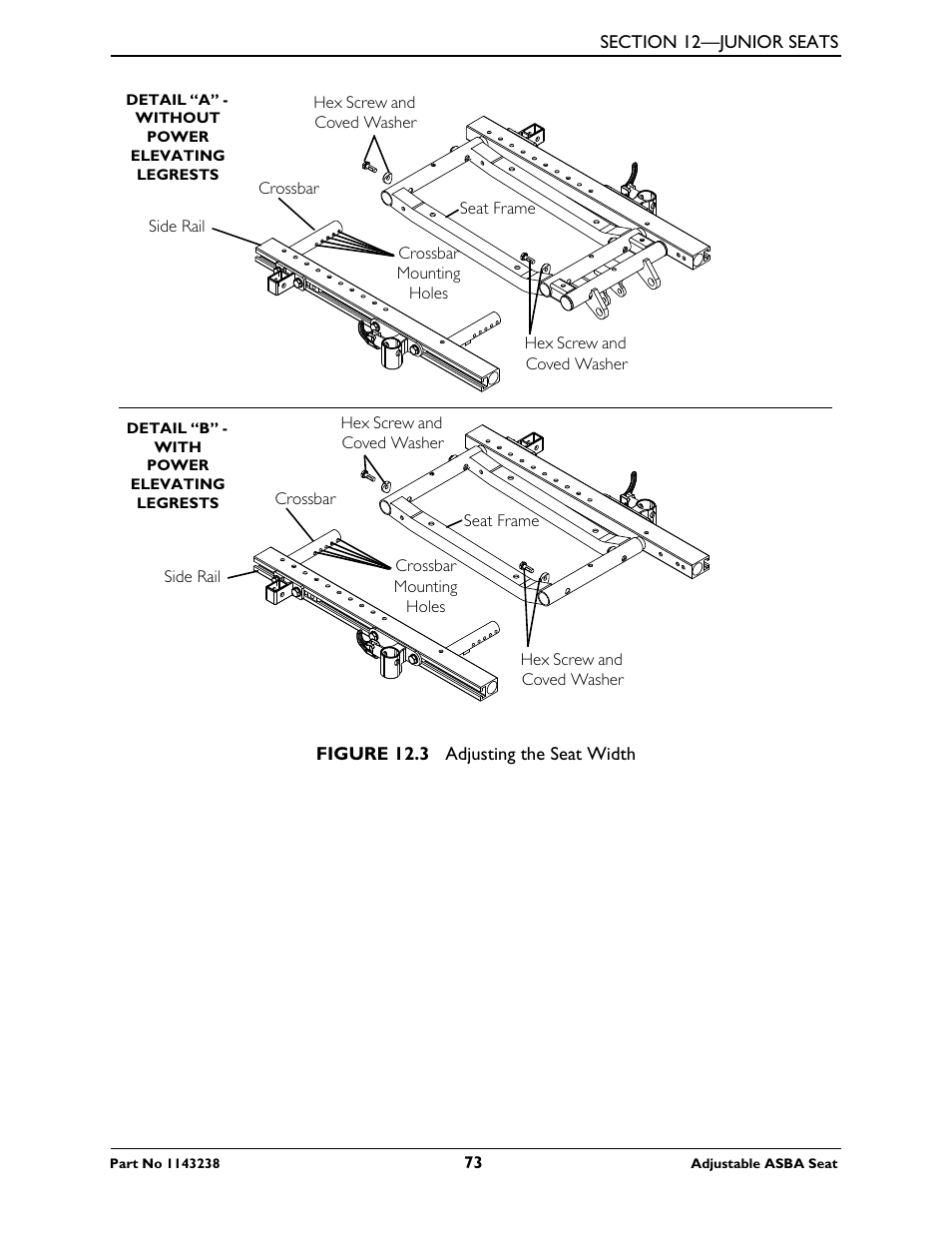 Invacare Adjustable ASBA Seat User Manual | Page 73 / 76