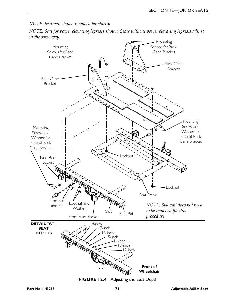 Invacare Adjustable ASBA Seat User Manual | Page 75 / 76