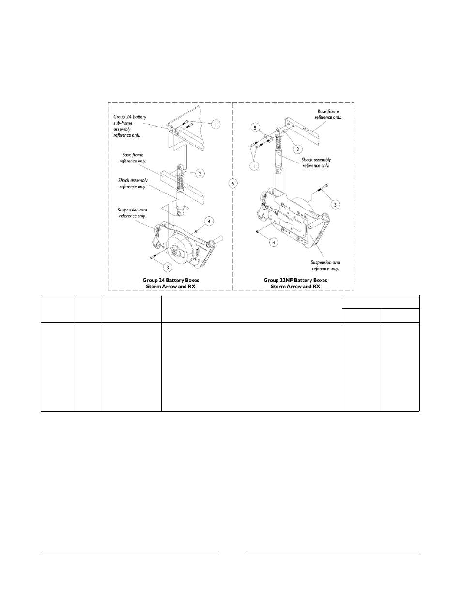 Shock suspension mounting hardware, Gearless/ brushless | Invacare Arrow User Manual | Page 126 / 240