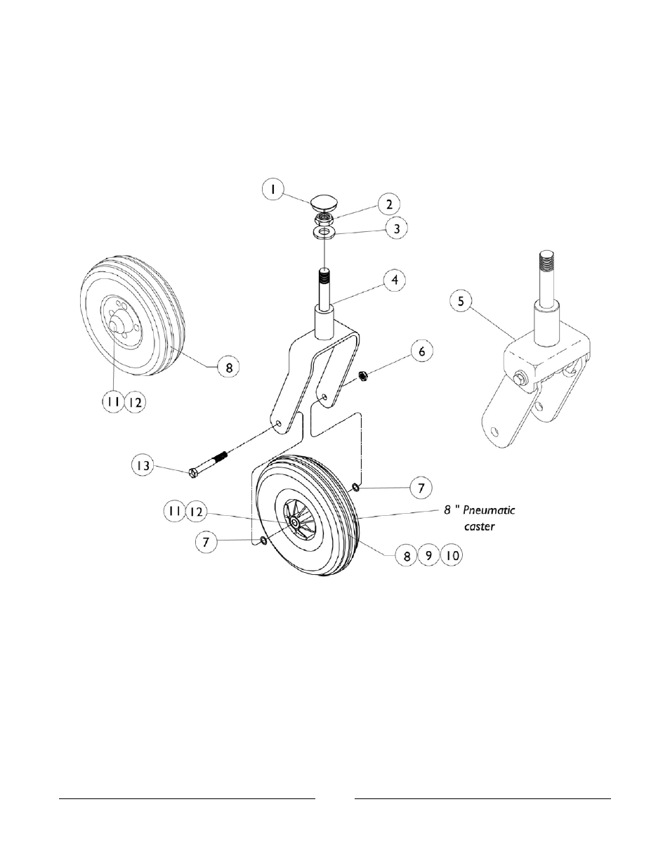 8" caster | Invacare Arrow User Manual | Page 165 / 240