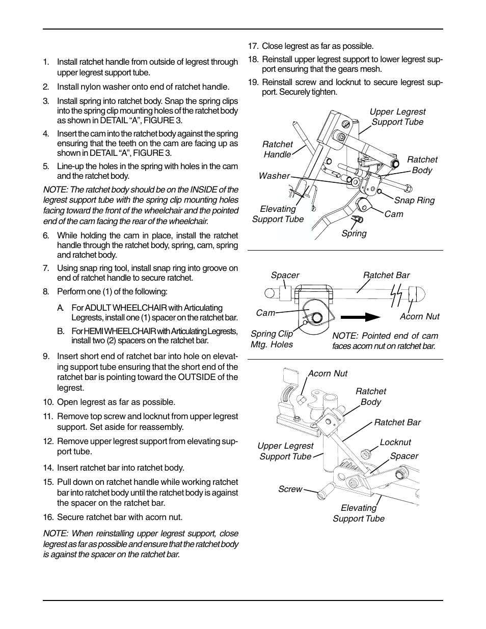 Invacare Articulating/Elevating Legrest User Manual | Page 4 / 8