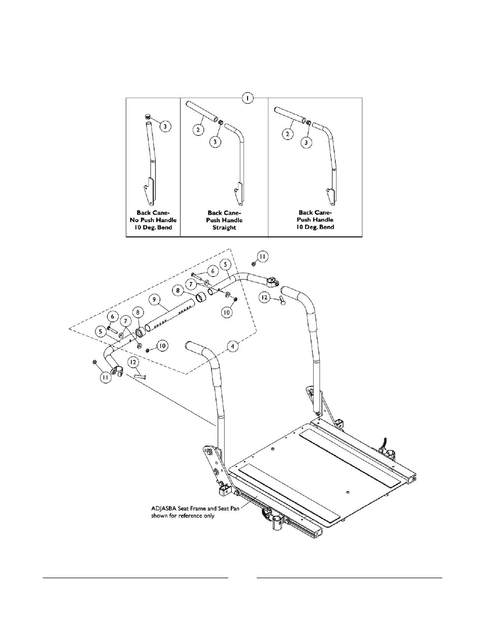 0046bodypart.pdf, Back canes and spreader bars | Invacare Formula User Manual | Page 103 / 203