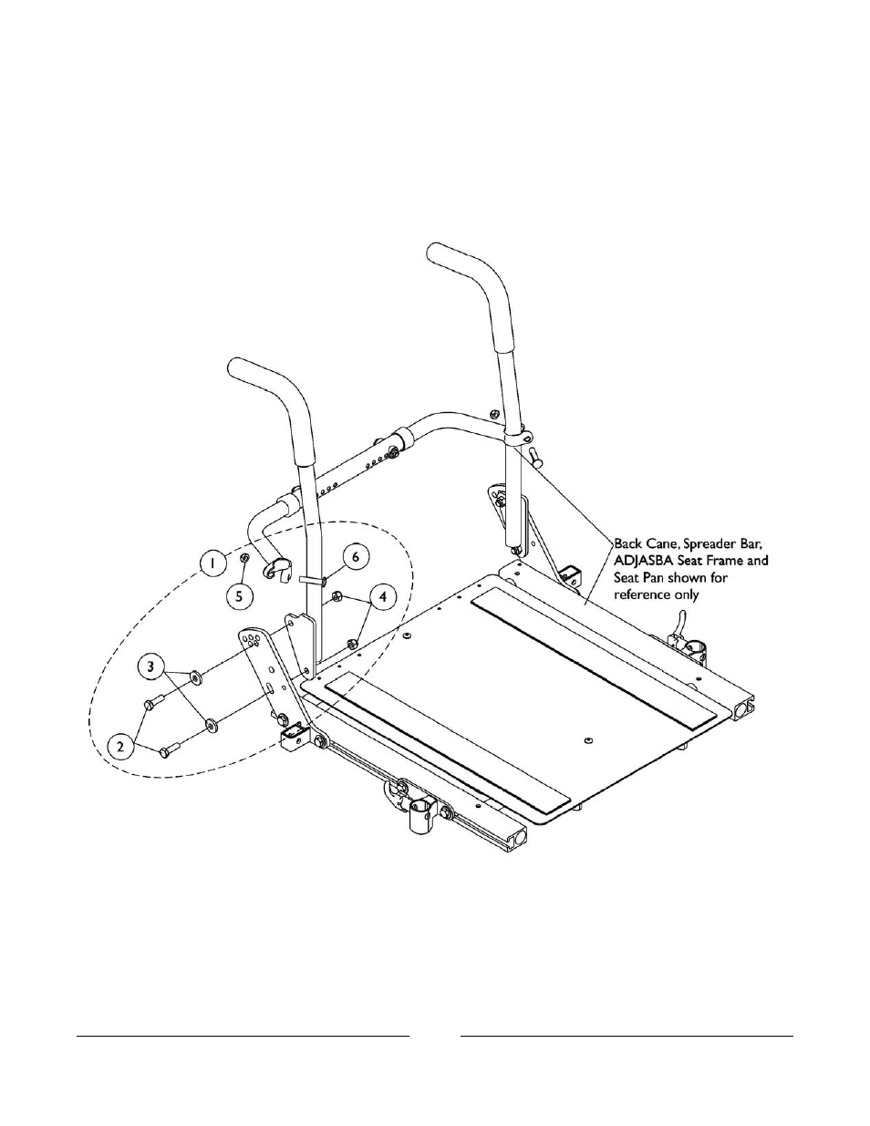 0047bodypart.pdf, Back cane attaching hardware | Invacare Formula User Manual | Page 106 / 203