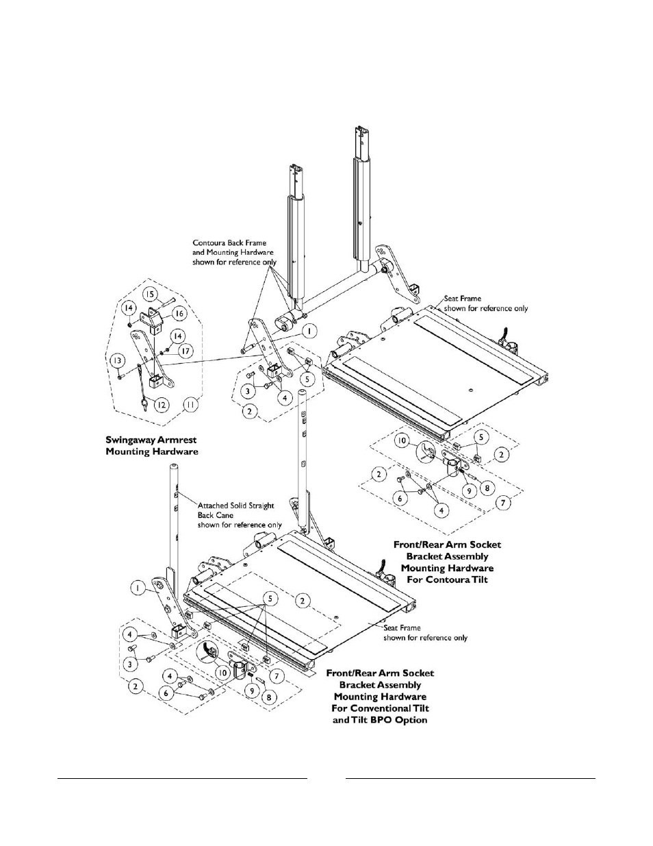 0061bodypart.pdf, Arm mounting hardware | Invacare Formula User Manual | Page 139 / 203