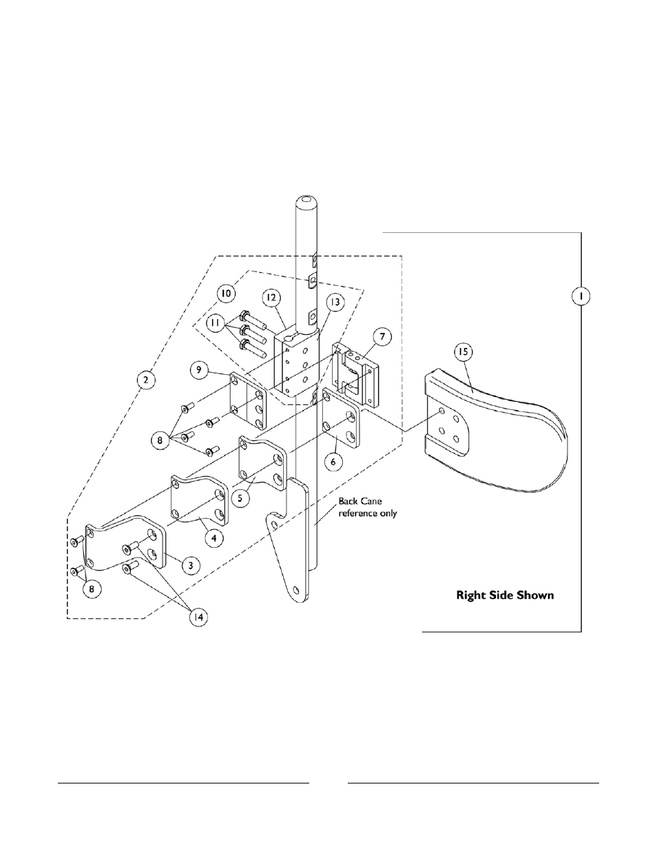 0075bodypart.pdf, Lateral support assembly, tarsys tmslm/tmsll | Invacare Formula User Manual | Page 165 / 203