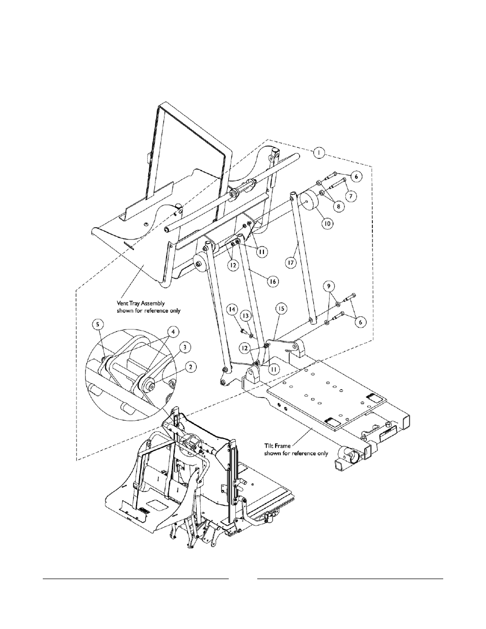 0085bodypart.pdf, Vent tray mounting hardware | Invacare Formula User Manual | Page 192 / 203