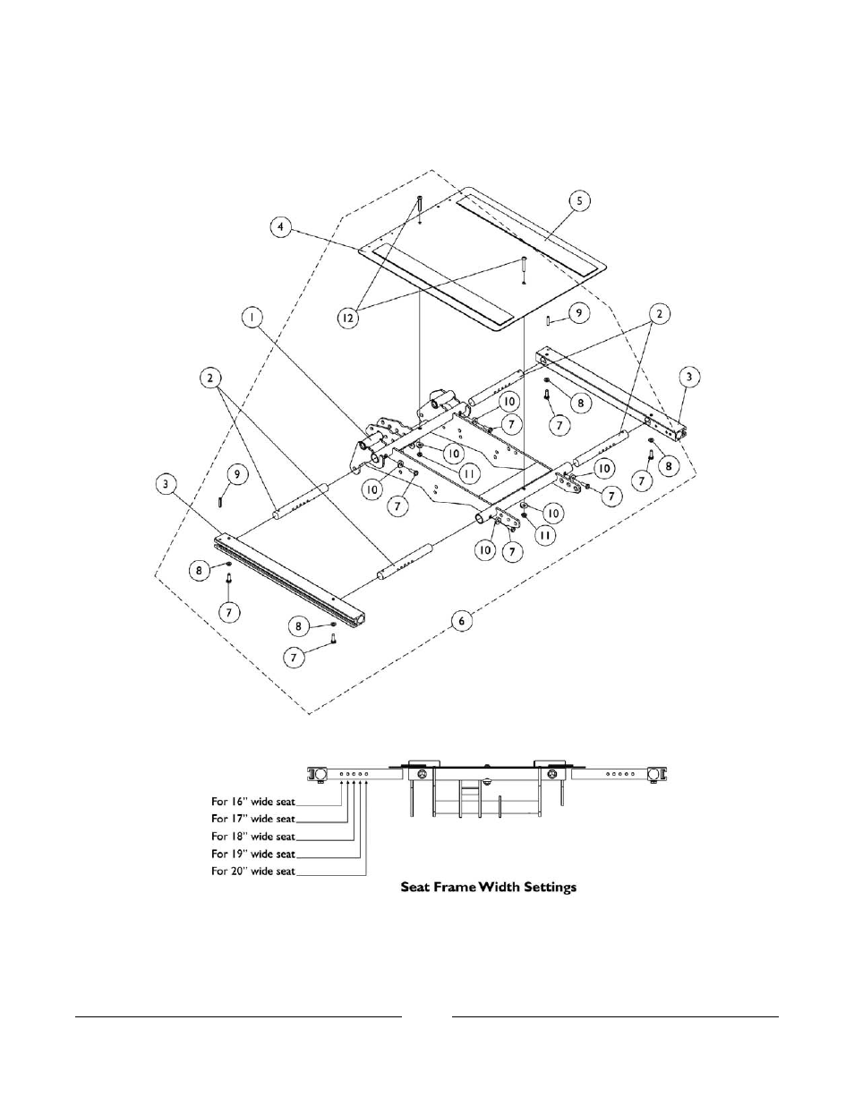 0017bodypart.pdf, Seat frame, seat pan and hardware | Invacare Formula User Manual | Page 34 / 203