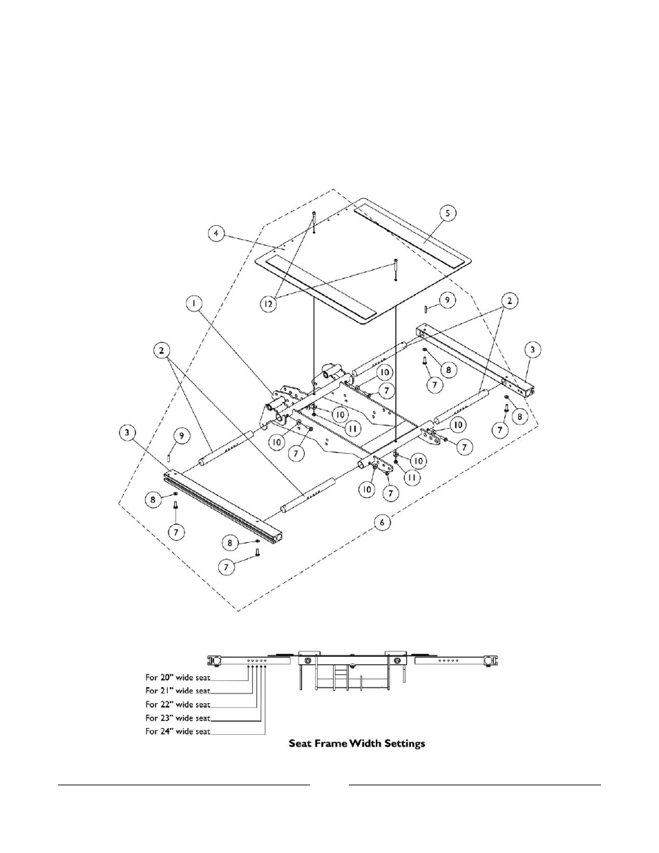 0018bodypart.pdf, Seat frame, seat pan and hardware | Invacare Formula User Manual | Page 36 / 203