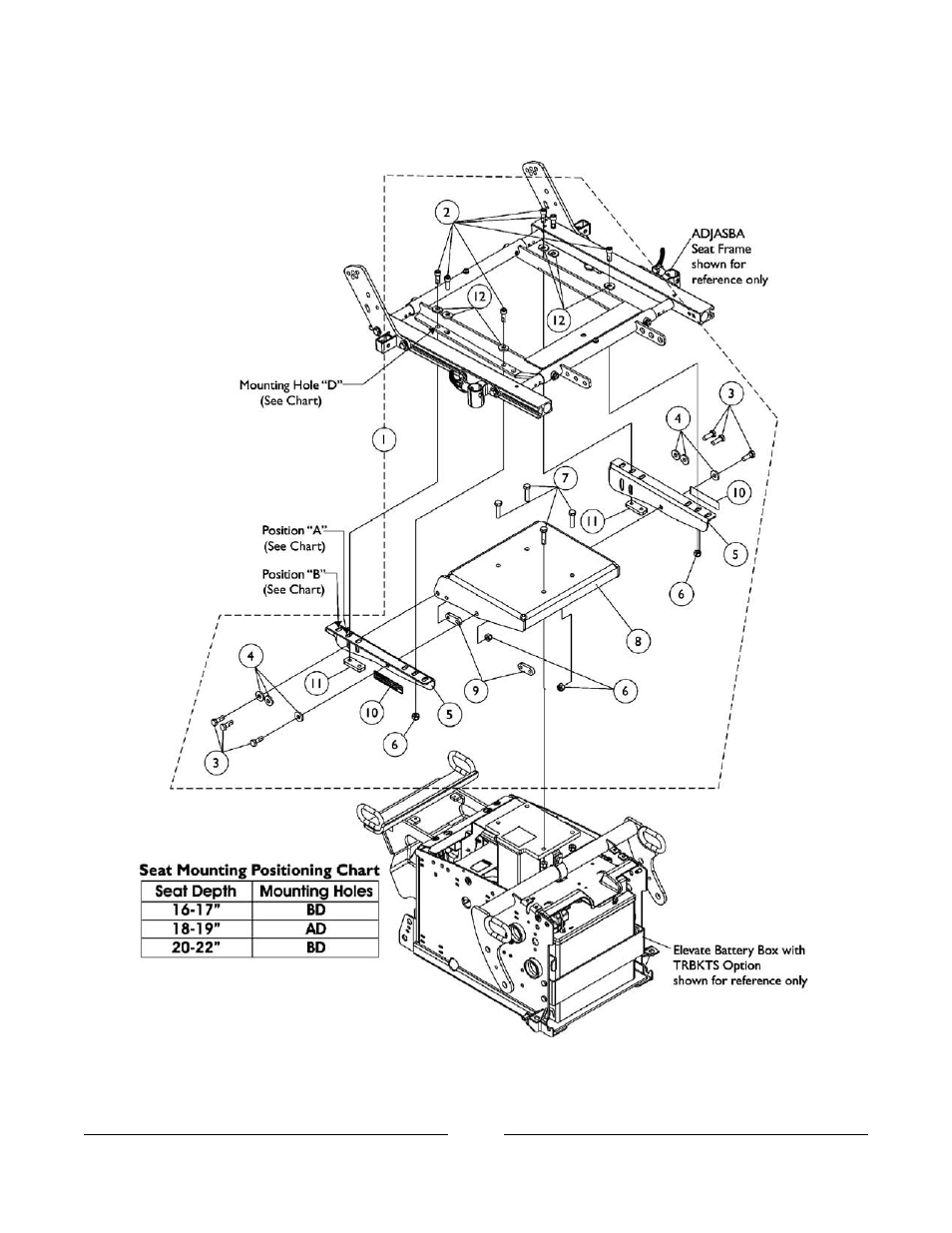 0021bodypart.pdf, Seat frame mounting hardware | Invacare Formula User Manual | Page 42 / 203