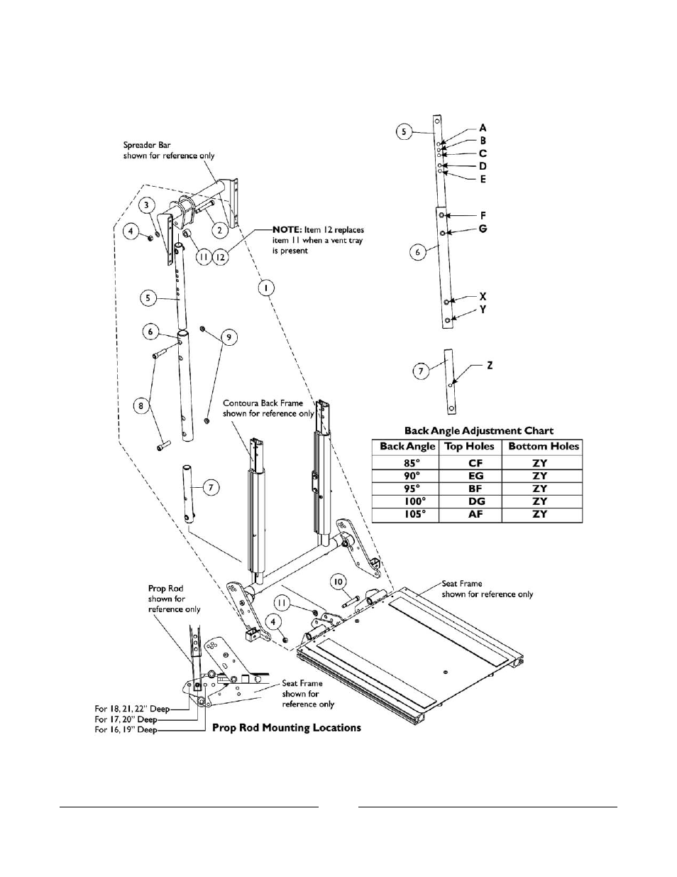 0043bodypart.pdf, Prop rod assembly | Invacare Formula User Manual | Page 96 / 203