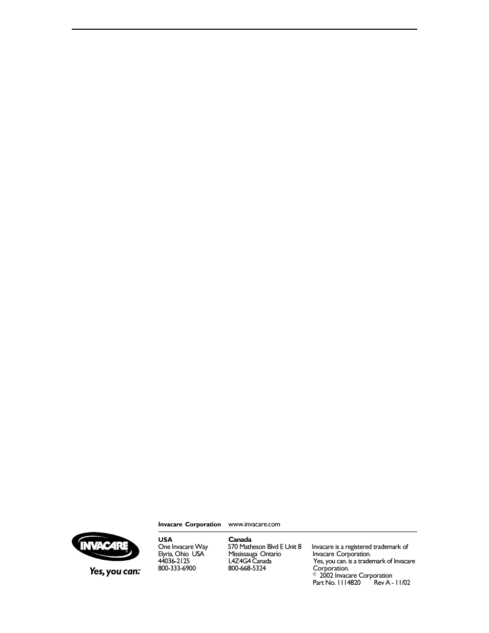 Invacare 1110154 User Manual | Page 4 / 4