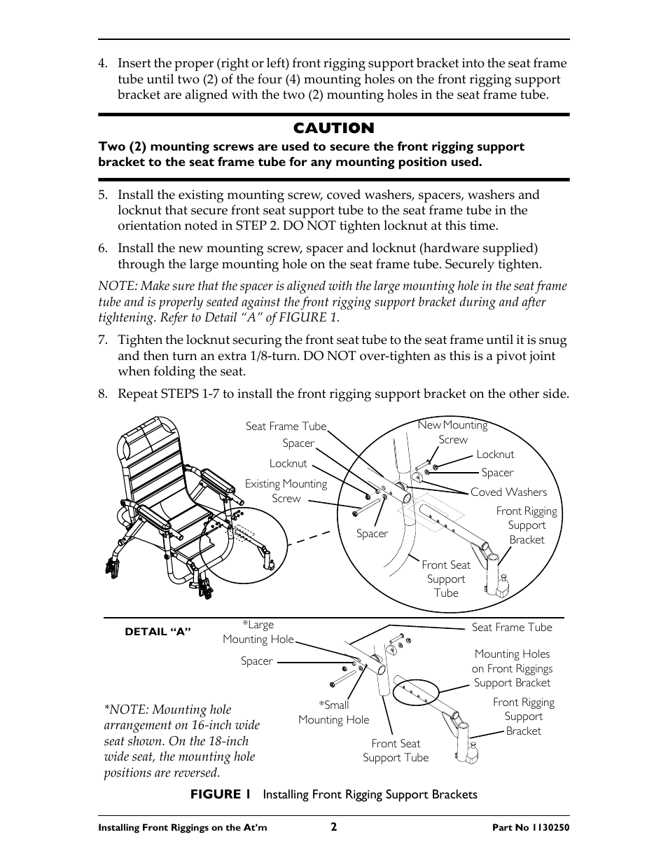 Caution | Invacare 9153644018 User Manual | Page 2 / 4