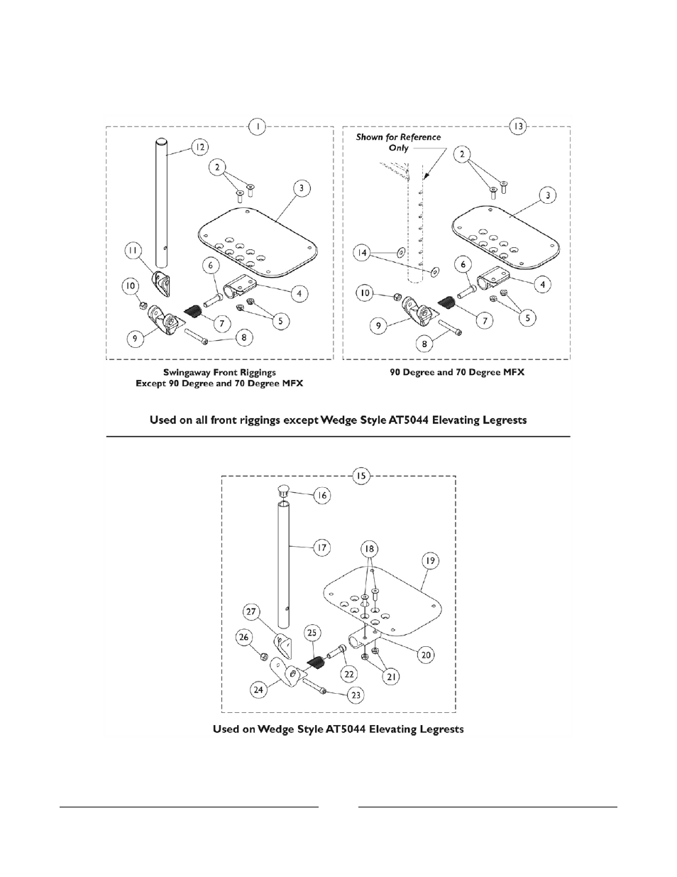 Adjustable angle footplate assemblies - at5543 | Invacare Compass SPT User Manual | Page 113 / 122