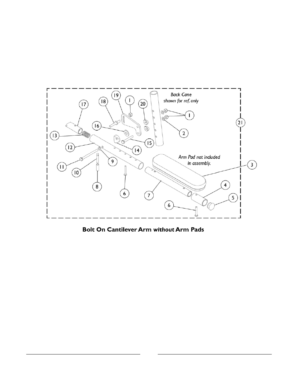 Cantilever arms - bolt on (at55d & at55f) | Invacare Compass SPT User Manual | Page 35 / 122