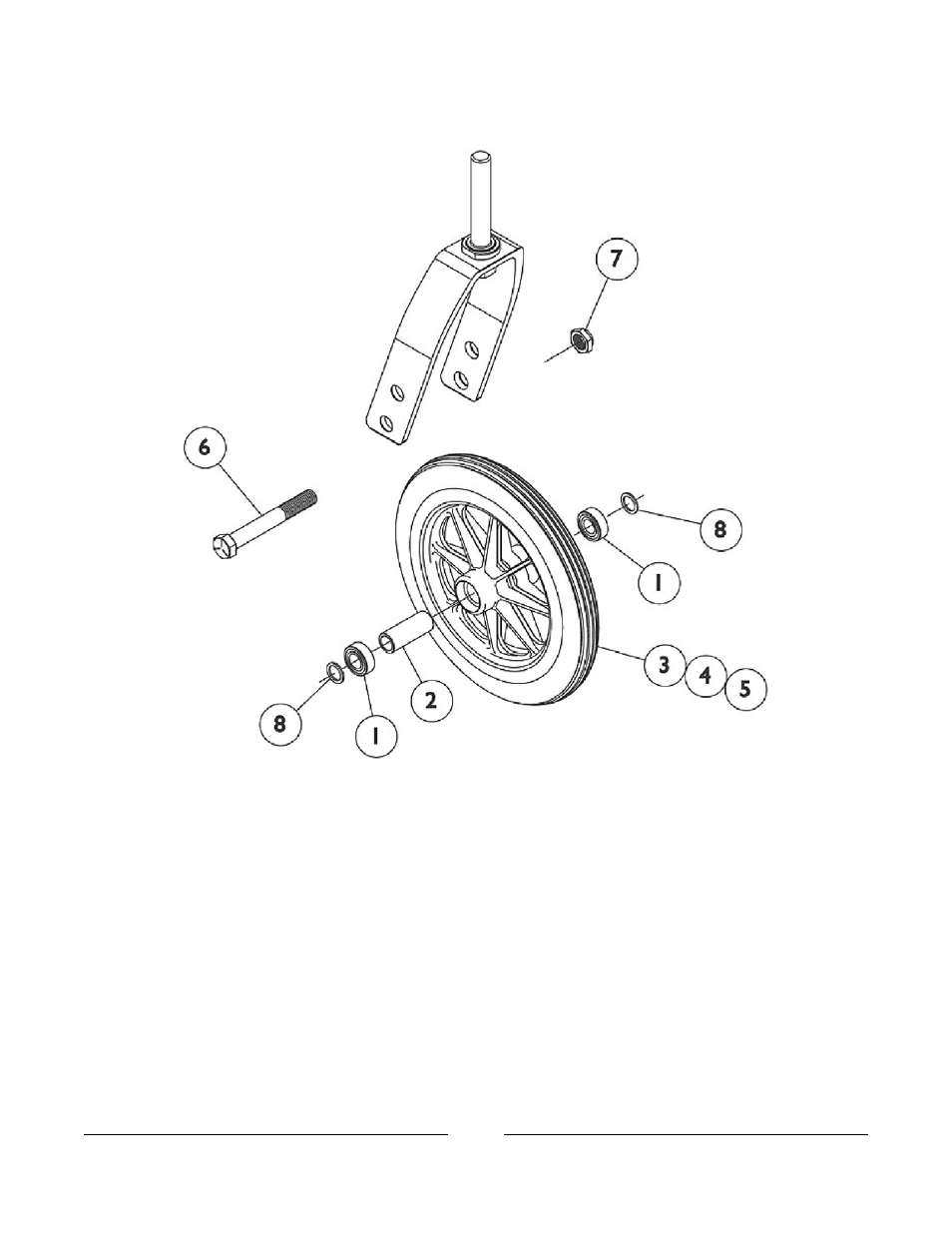 Caster and mounting hardware (before 7/1/11) | Invacare Compass SPT User Manual | Page 41 / 122