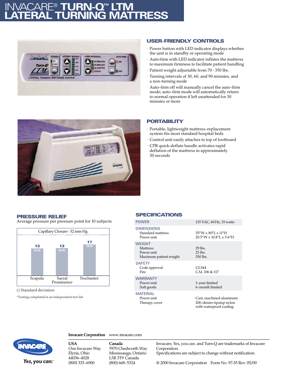 Invacare, Turn-q, Ltm lateral turning mattress | Invacare TURN-QTM User Manual | Page 2 / 2