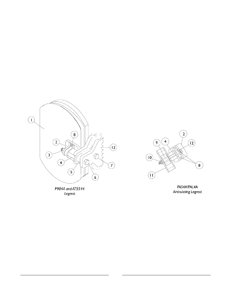 Calf pads and attaching hardware | Invacare ESS-PTO User Manual | Page 103 / 159