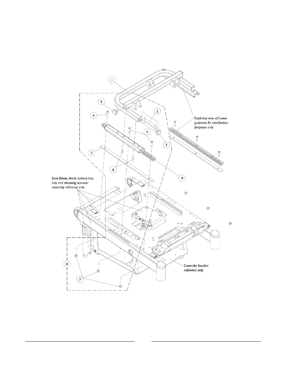 Rear frame and mounting hardware, For elevating seat | Invacare ESS-PTO User Manual | Page 13 / 159