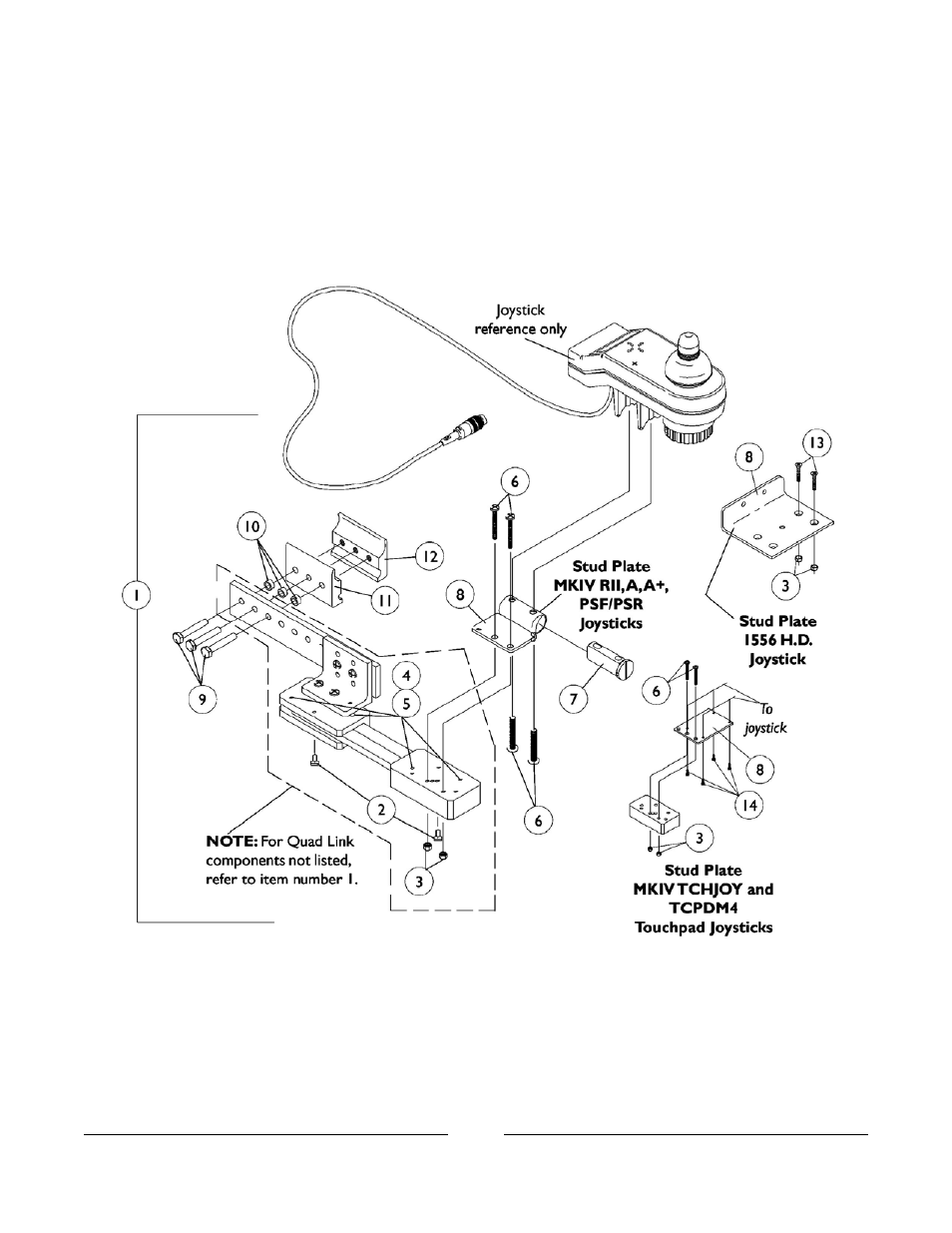 Quad link assembly | Invacare ESS-PTO User Manual | Page 130 / 159