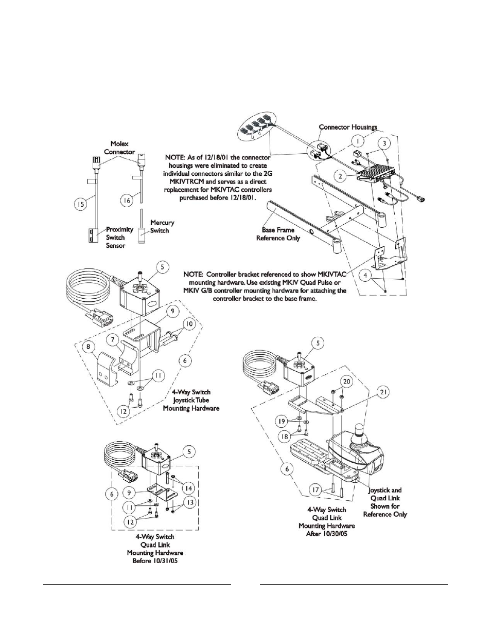 Mkiv tac controller and 4-way switch, For power elevating seat | Invacare ESS-PTO User Manual | Page 139 / 159